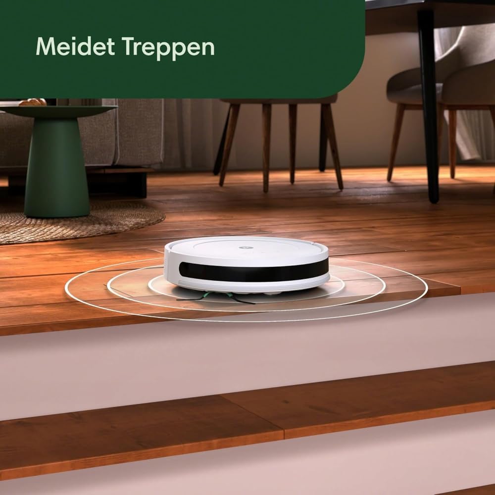 iRobot Roomba Combo Essential Saug- und Wischroboter (Y0112), leistungsstarkes Saugen und Wischen, 4-Stufen-Reinigungssystem, 3 Saugstufen, Spot-Cleaning, steuerbar über App, Tasten oder Sprache, Wei
