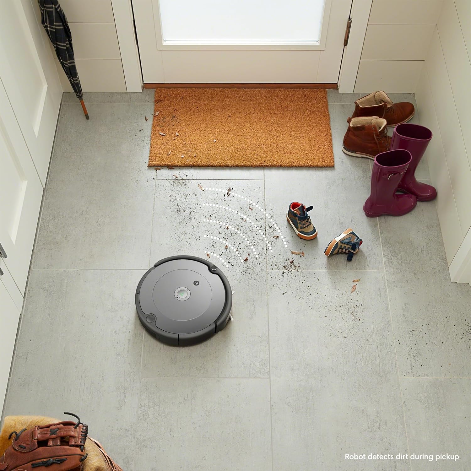 iRobot Roomba Combo Essential Saug- und Wischroboter (Y0112), leistungsstarkes Saugen und Wischen, 4-Stufen-Reinigungssystem, 3 Saugstufen, Spot-Cleaning, steuerbar über App, Tasten oder Sprache, Wei