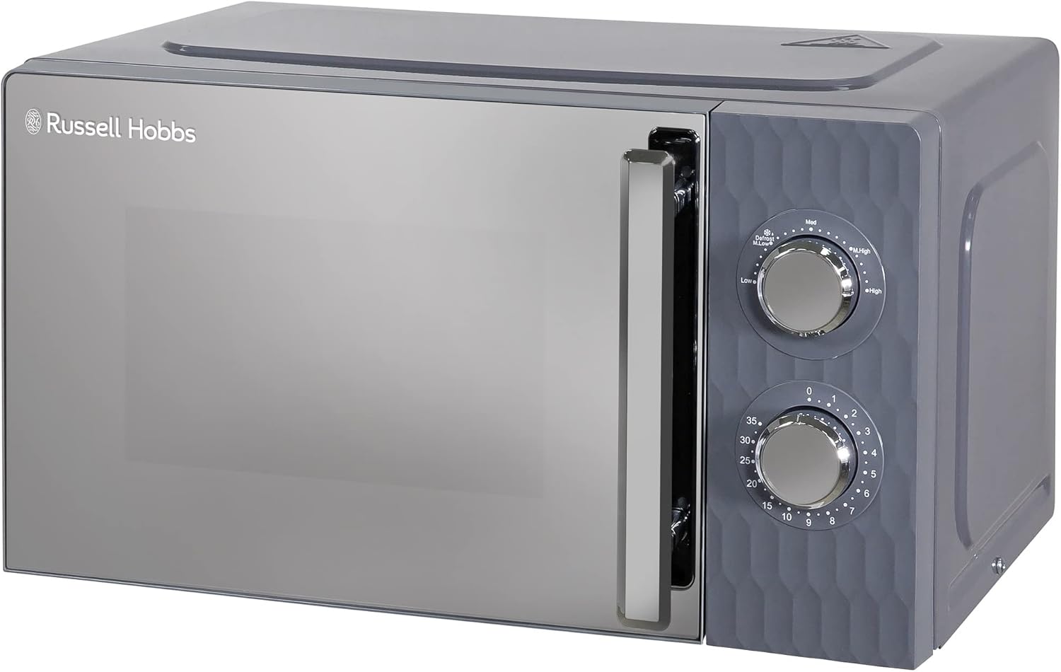 Russell Hobbs Honeycomb RHMM715G 17 Liter 700 W Grau Solo manuelle Mikrowelle mit 5 Leistungsstufen, integrierter Timer und Auftaufunktion