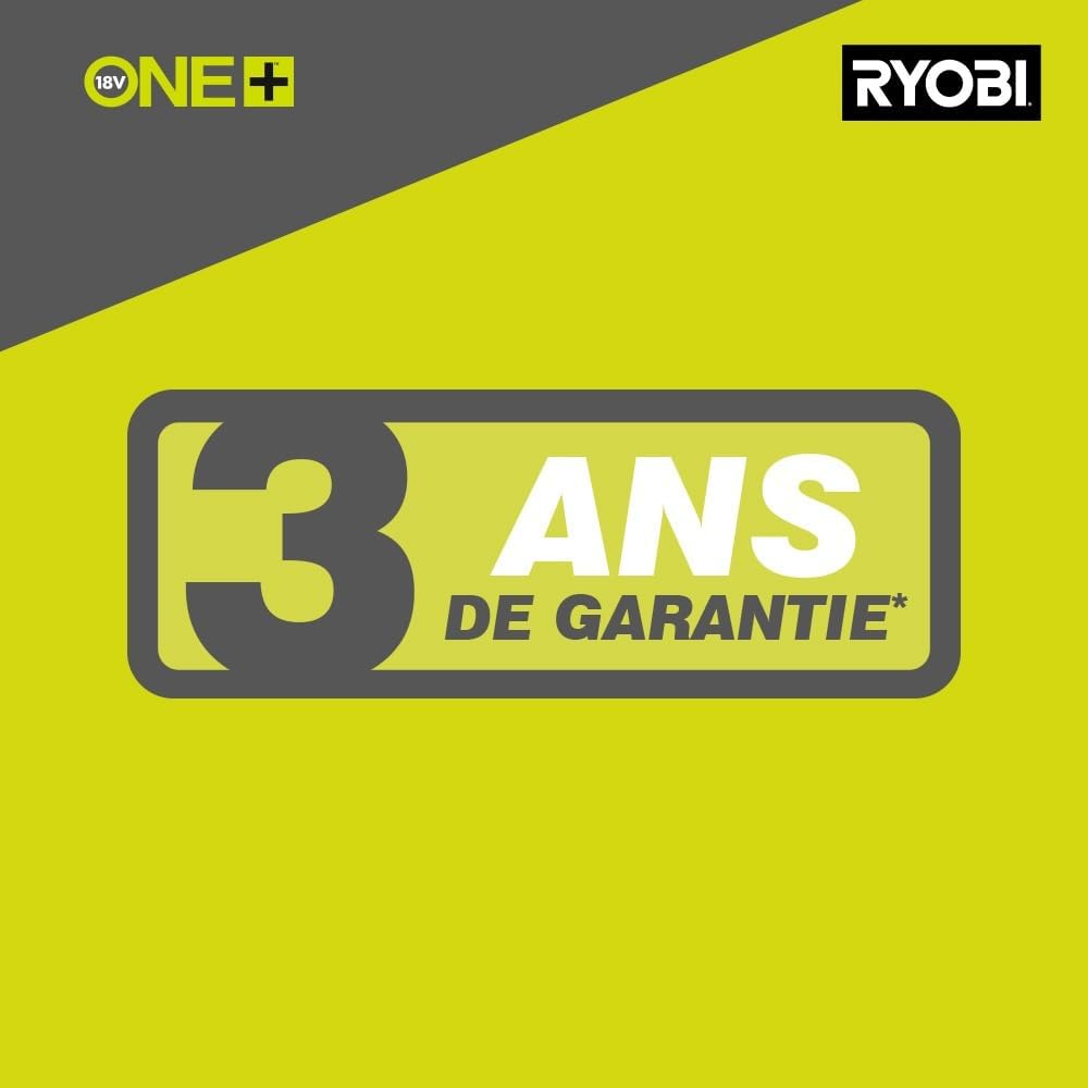RYOBI 18 V ONE+ Akku-Rasenmäher RLM18X33B40 (Schnittbreite 33 cm, 5-fache Höhenverstellung 25-65 mm, zusammenklappbares Griffgestänge, inkl. Mulchkeil, 35l Grasfangsack, 4,0Ah Akku & Ladegerät)