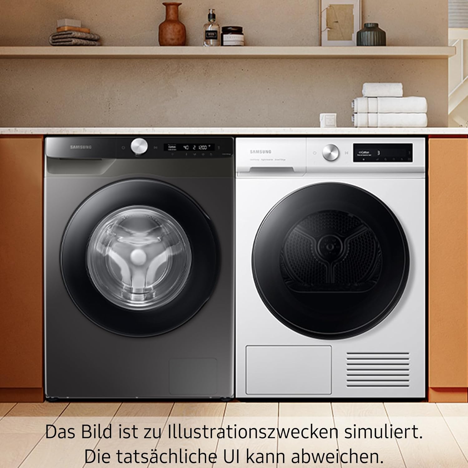 Samsung WW80T554ATW/S2 Waschmaschine, 8 kg, 1400 U/min, Ecobubble, AddWash, WiFi-SmartControl, Hygiene-Dampfprogramm, Weiß