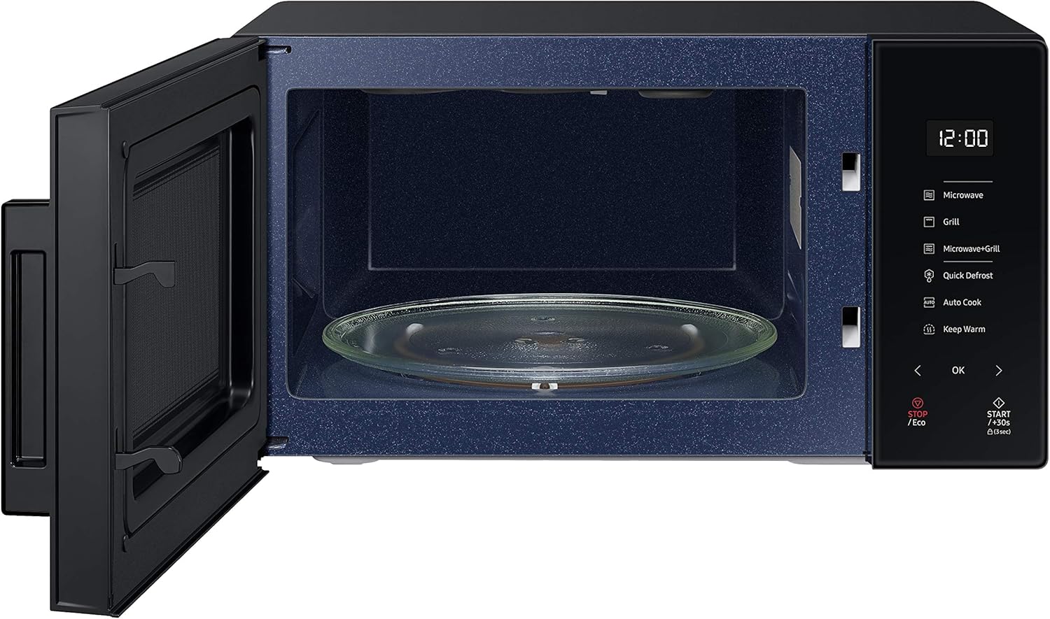Samsung Tisch-Mikrowelle Glas Design MG23T5018CP/ET, knuspriges Kochen, AirFry, Mikrowelle + Grill 800 W + 1100 W, 23 l, 49 x 27,5 x 38 cm, Puder