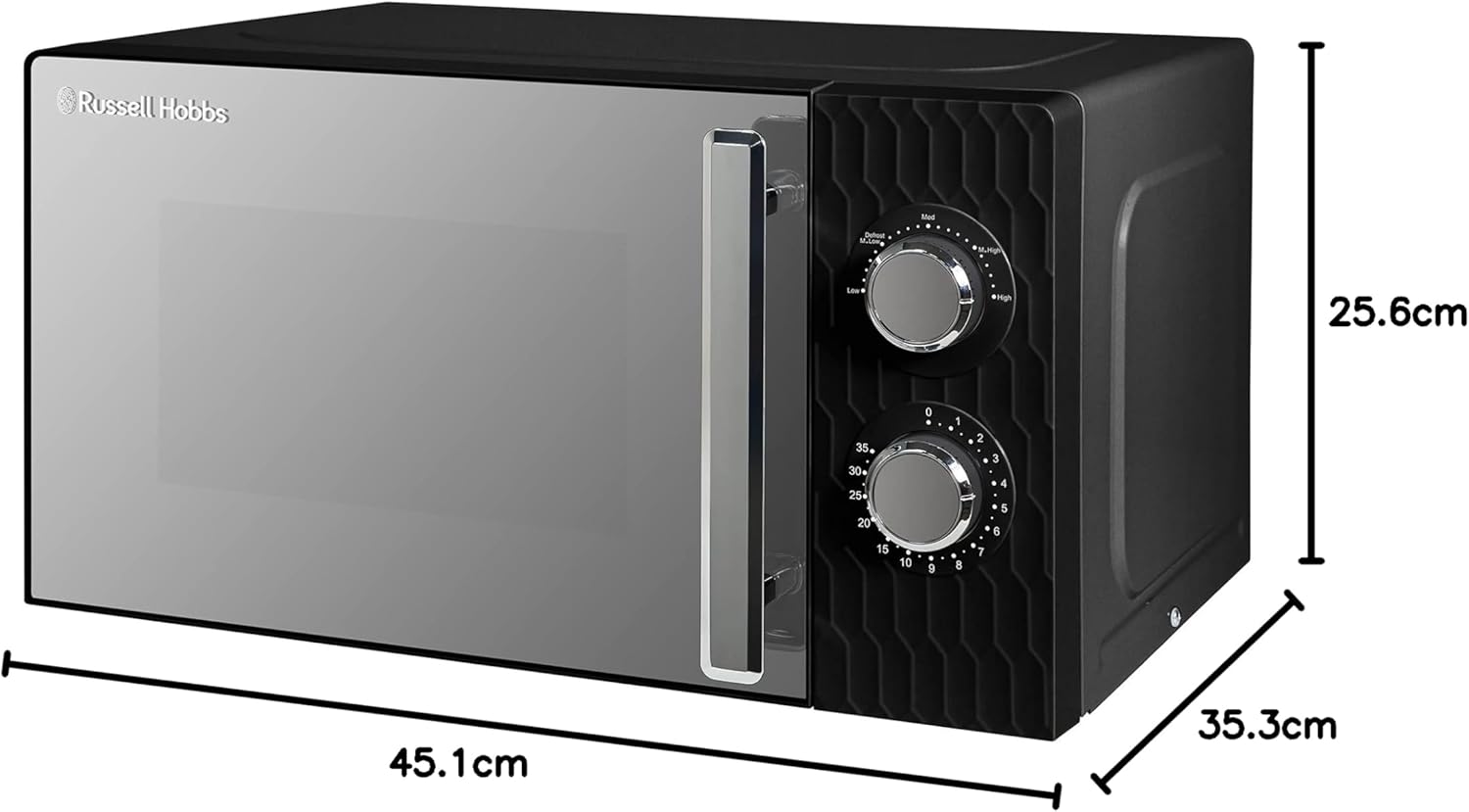 Russell Hobbs Honeycomb RHMM715G 17 Liter 700 W Grau Solo manuelle Mikrowelle mit 5 Leistungsstufen, integrierter Timer und Auftaufunktion