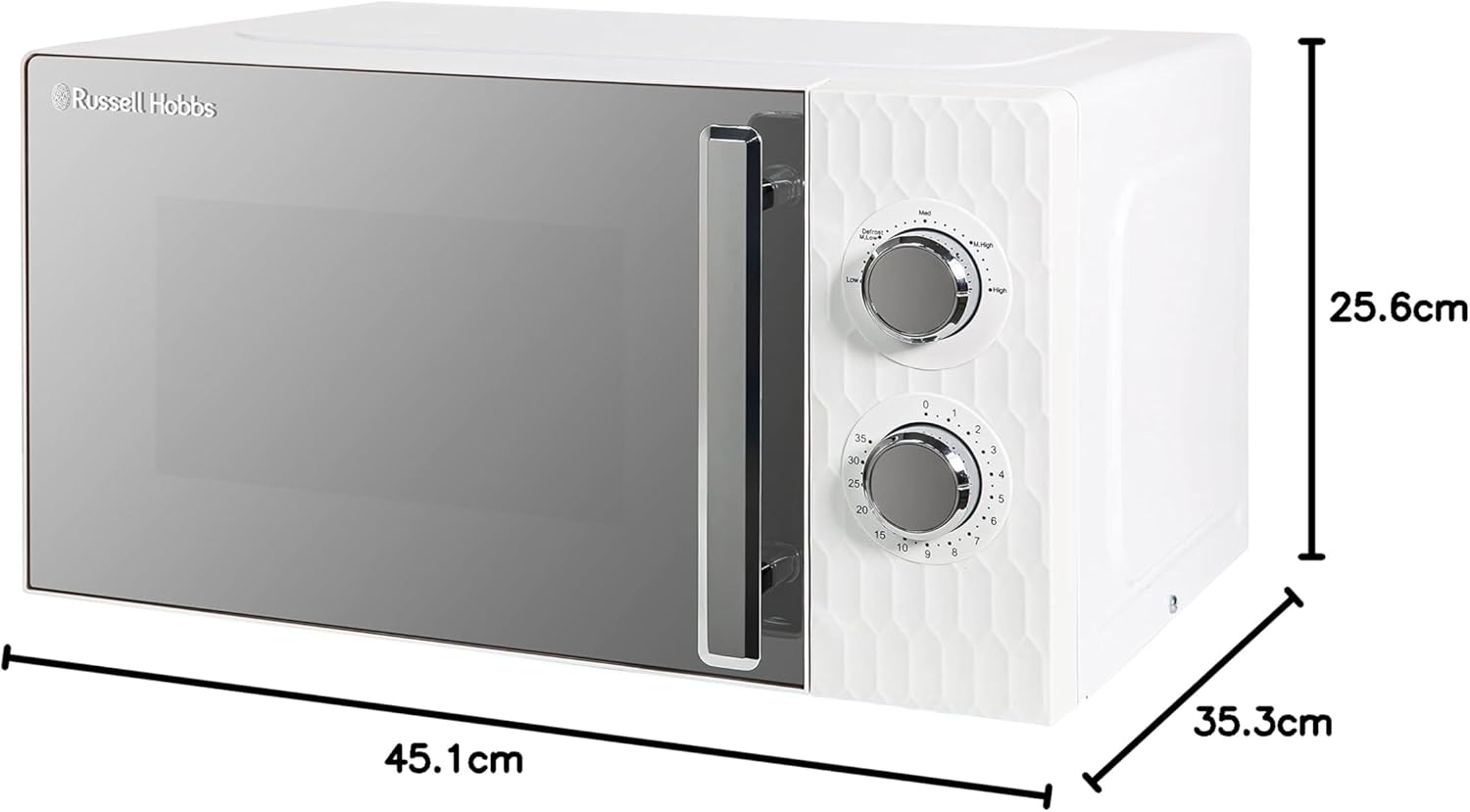 Russell Hobbs Honeycomb RHMM715G 17 Liter 700 W Grau Solo manuelle Mikrowelle mit 5 Leistungsstufen, integrierter Timer und Auftaufunktion