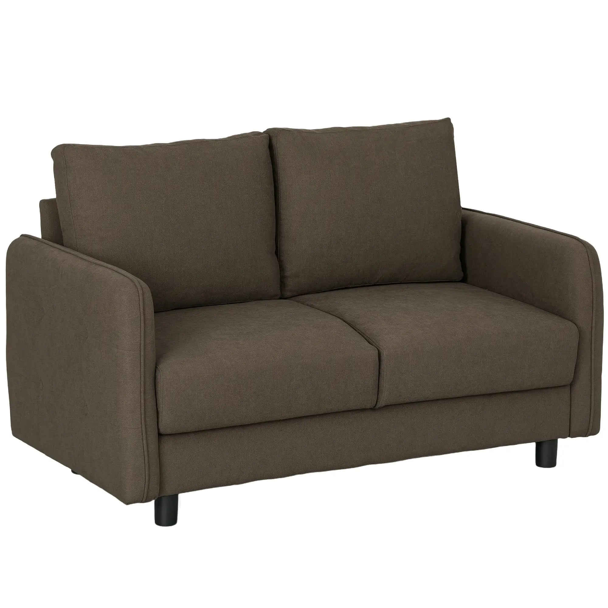 HOMCOM 2-Sitzer Sofa mit Stauraum & Samtoptik, Braun