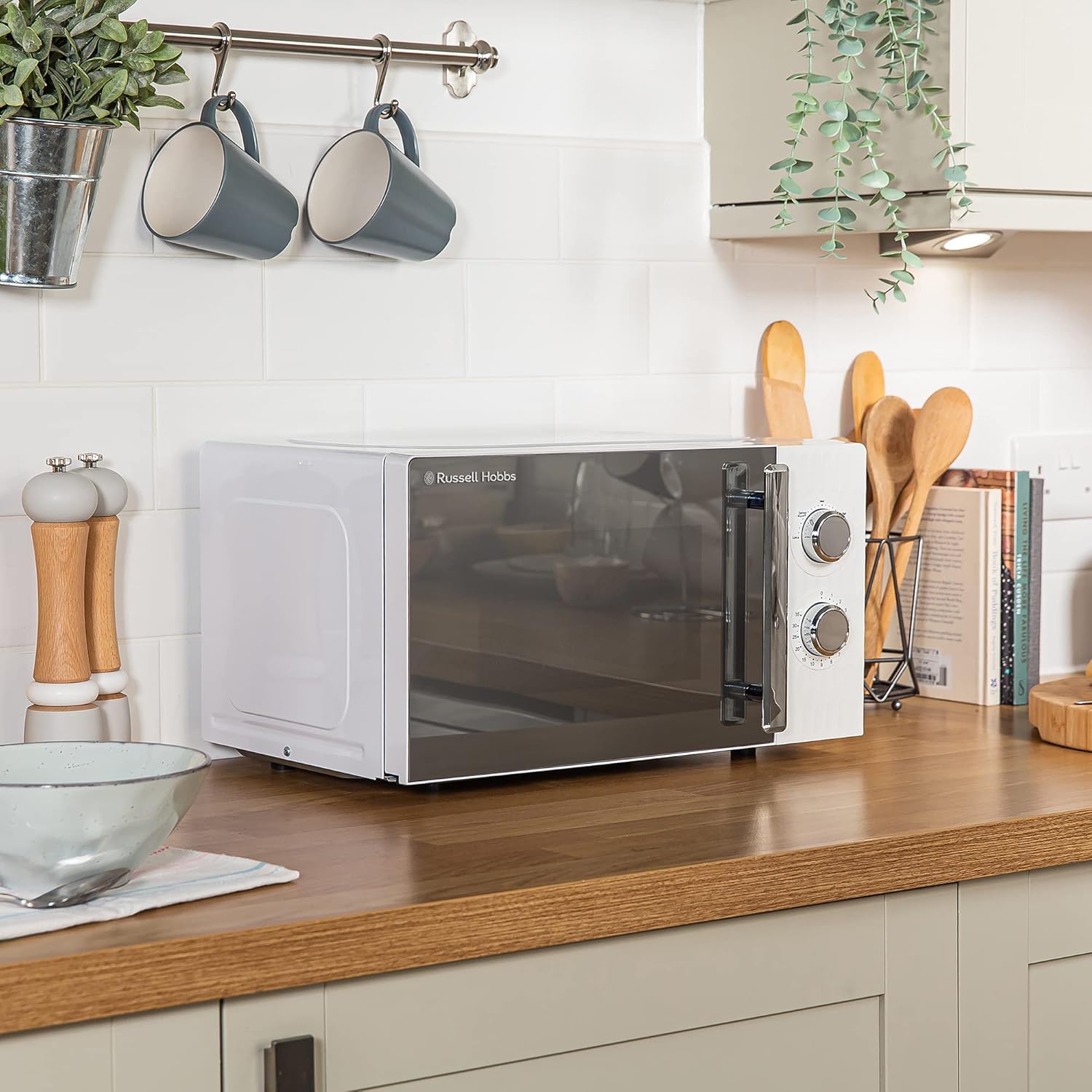 Russell Hobbs Honeycomb RHMM715G 17 Liter 700 W Grau Solo manuelle Mikrowelle mit 5 Leistungsstufen, integrierter Timer und Auftaufunktion
