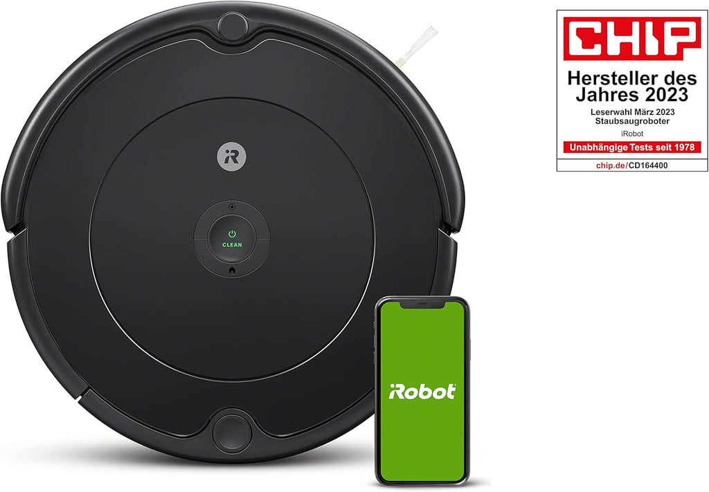 iRobot Roomba Combo Essential Saug- und Wischroboter (Y0112), leistungsstarkes Saugen und Wischen, 4-Stufen-Reinigungssystem, 3 Saugstufen, Spot-Cleaning, steuerbar über App, Tasten oder Sprache, Wei
