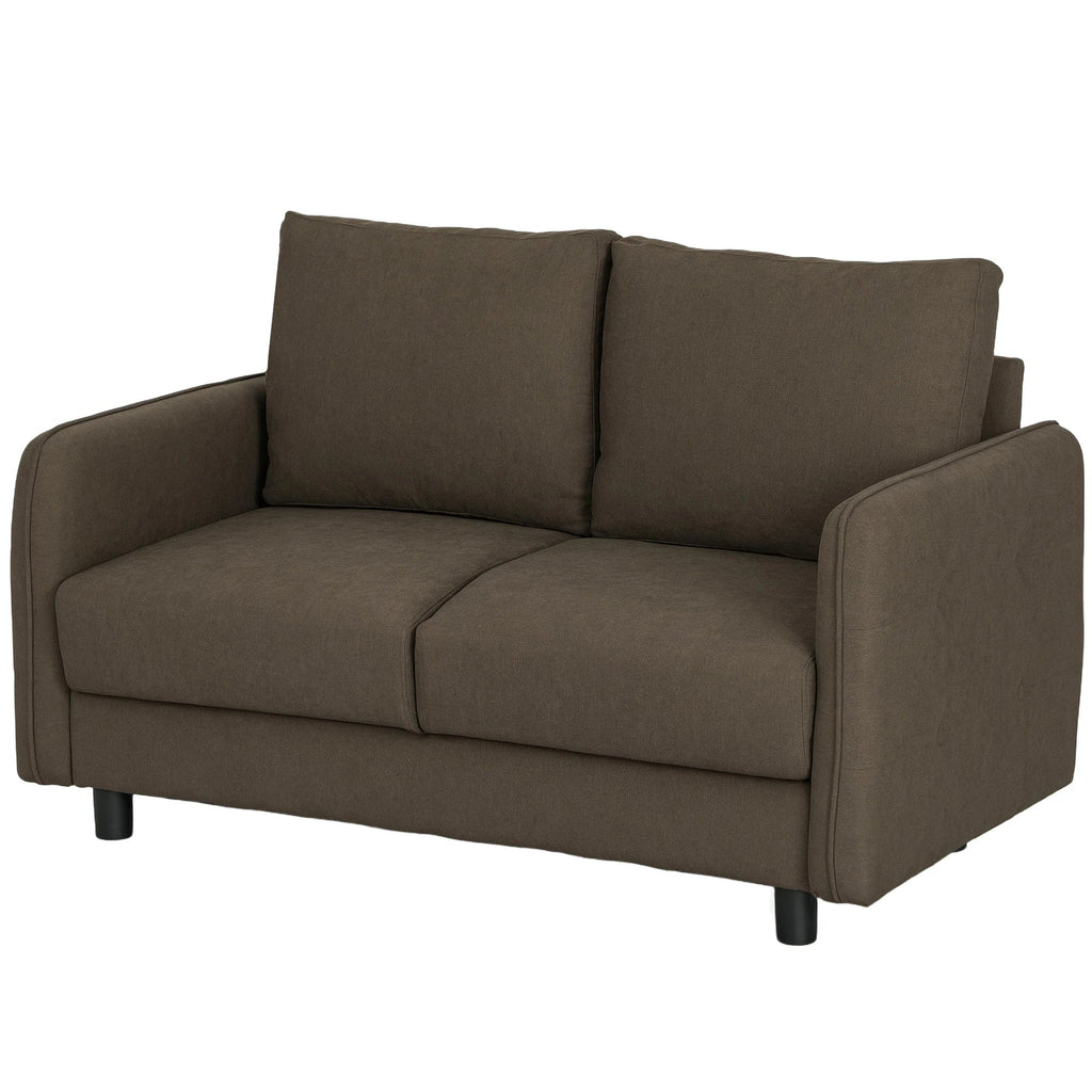 HOMCOM 2-Sitzer Sofa mit Stauraum & Samtoptik, Braun