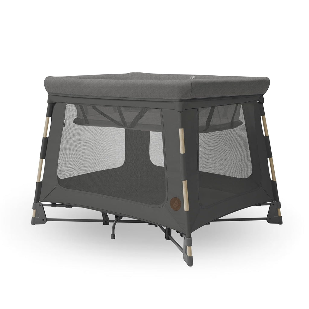 Maxi-Cosi Swift 3-in-1 Reisebett Baby, Babywiege, 0–3,5 Jahre, bis zu 15 kg, Reisebett höhenverstellbar, 2-in-1-Matratze, ultraleicht, in 1 Sekunde klappbar, Reisetasche, Eco Care, Beyond Grey