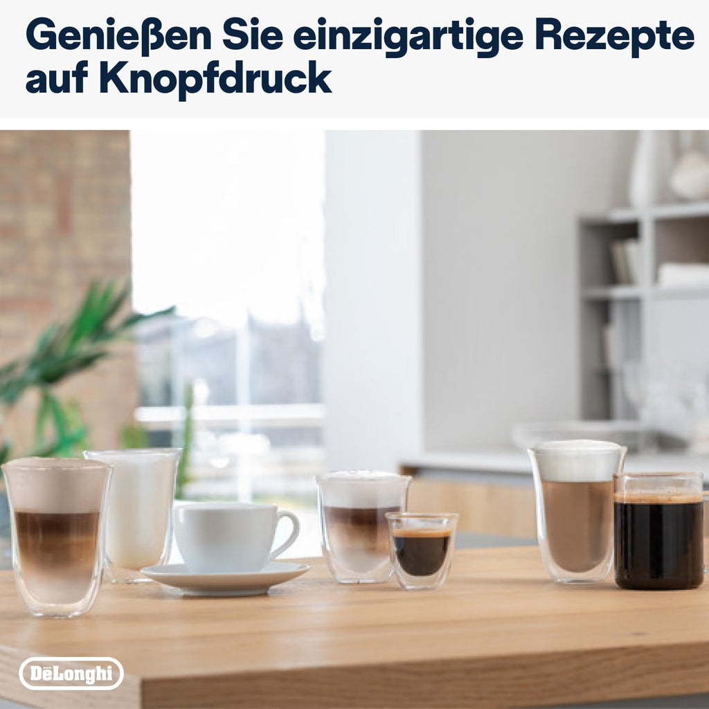 De'Longhi Eletta Evo ECAM 46.860.B Kaffeevollautomat mit LatteCrema Milchsystem, Cappuccino und Espresso auf Knopfdruck, LCD Display und Sensor-Touch-Tasten, schwarz