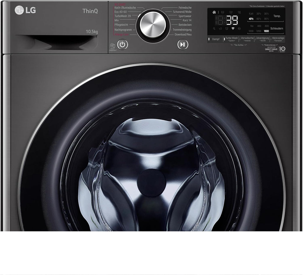 LG F4WV7080, Klasse A, Frontlader-Waschmaschine 8 kg, 1400 U/Min, AI Direct Drive, Wi-Fi, Tiefenreinigung mit Dampf, Groe Kapazitt, TRIPLE A, Außentür aus Sicherheitsglas, 62 x 60 x 85 cm Wei