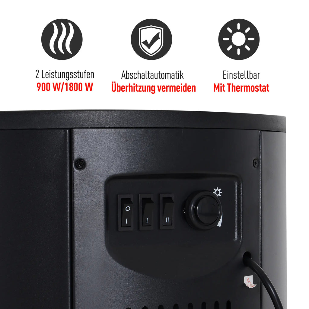 HOMCOM Elektrokamin mit Flammeneffekt und 2 Heizstufen