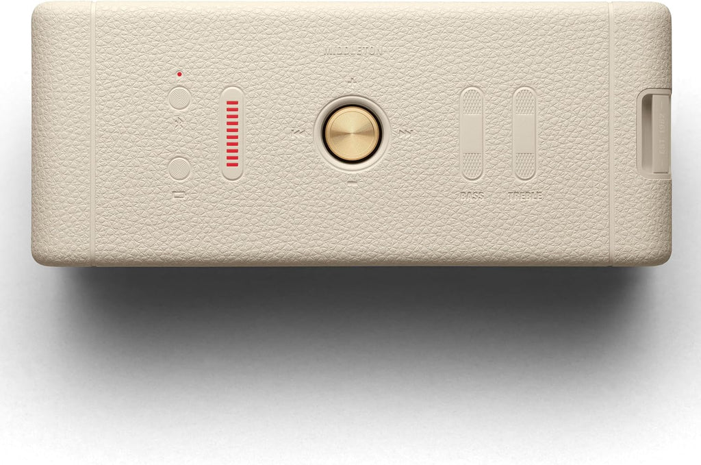 Marshall Middleton kabelloser tragbarer Bluetooth-Lautsprecher, über 20 Stunden tragbare Spielzeit, wasserfest IP67 – Crème