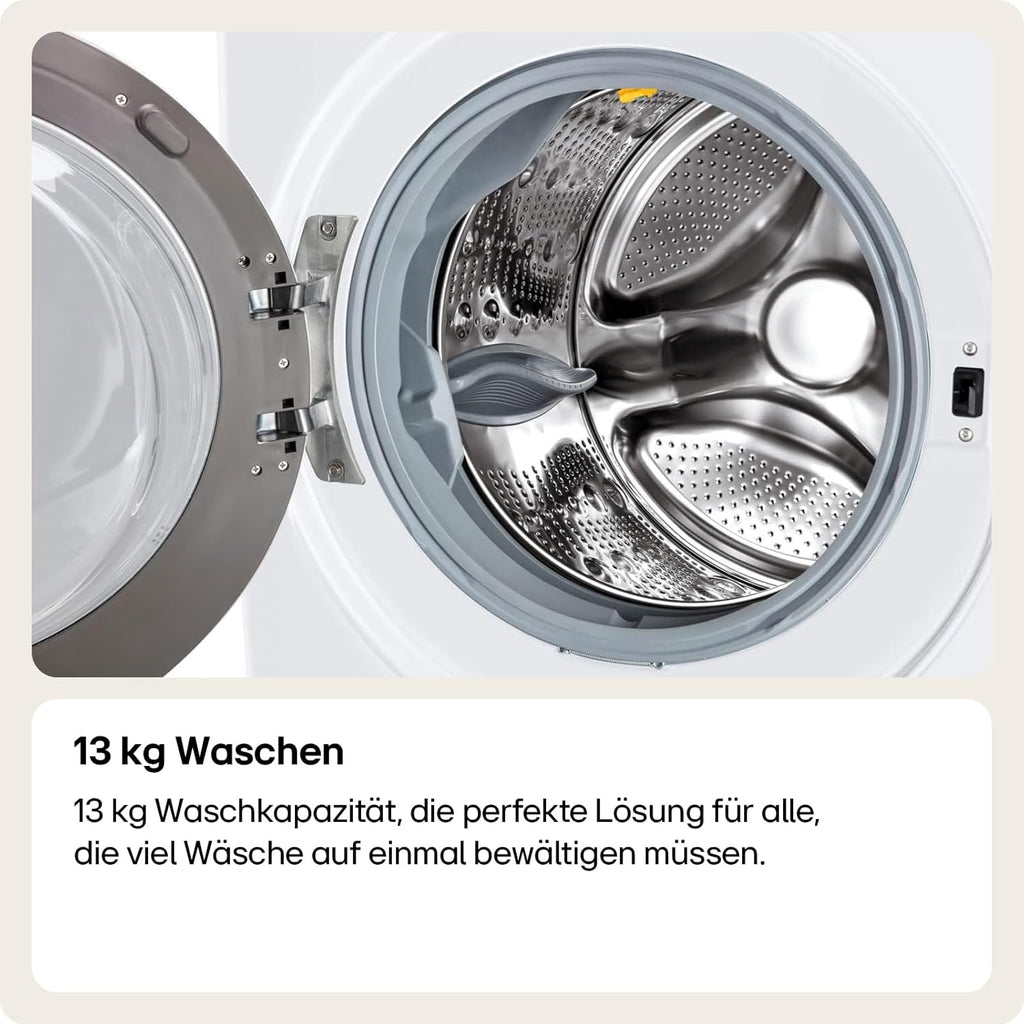 LG F4WV7080, Klasse A, Frontlader-Waschmaschine 8 kg, 1400 U/Min, AI Direct Drive, Wi-Fi, Tiefenreinigung mit Dampf, Groe Kapazitt, TRIPLE A, Außentür aus Sicherheitsglas, 62 x 60 x 85 cm Wei