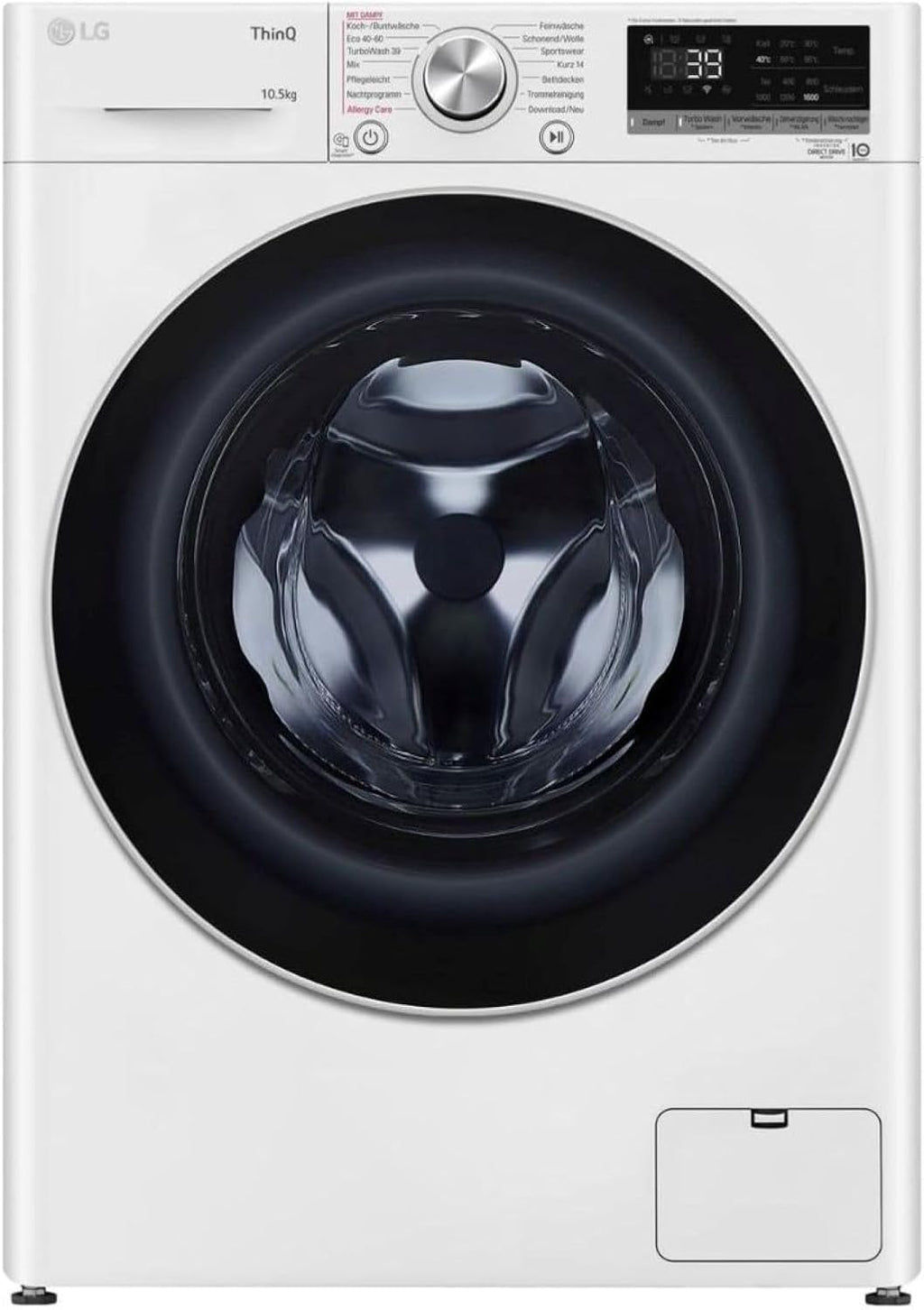 LG F4WV7080, Klasse A, Frontlader-Waschmaschine 8 kg, 1400 U/Min, AI Direct Drive, Wi-Fi, Tiefenreinigung mit Dampf, Groe Kapazitt, TRIPLE A, Außentür aus Sicherheitsglas, 62 x 60 x 85 cm Wei